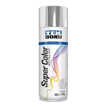 Tinta Spray Super Color Metálica 350ml Cromado Tekbond