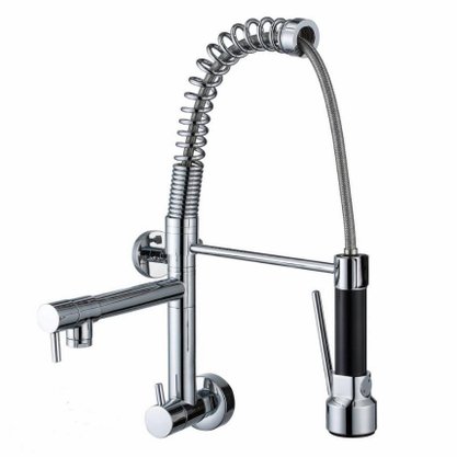 Torneira Gourmet 40cm Cozinha Flexível Fria Parede Cromada