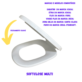 Assento Sanitário Soft Close Sabatini/vogue Plus/paris/flox