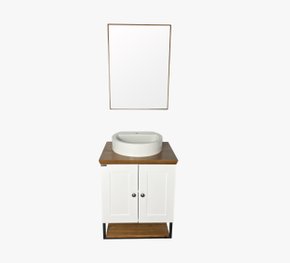 Conjunto Para Banheiro Nordic Branco 60cm Completo