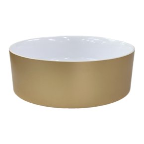 Cuba Bicolore Redonda Branco/dourado 35cm Mazzu