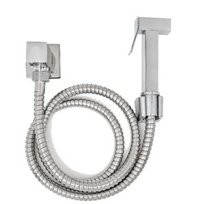 Ducha Higiênica Banheiro Quadrada Luxo Metal Completa