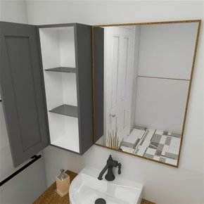 Espelheira Completa Nordic Grafite/ipe Mazzu