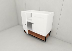 Gabinete Banheiro Nordic Branco 80cm Parte Baixo Sem Tampo