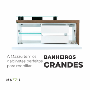 Gabinete para Banheiro Cristalo 1,20mt Mazzu Completo