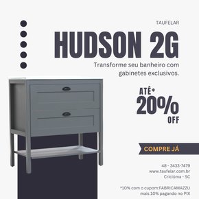 Gabinete para Banheiro Hudson 2 Gavetas 80cm Cinza com Pia