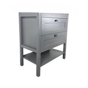 Gabinete Banheiro Hudson 2 Gavetas Sem Pia 80cm Cinza Mazzu