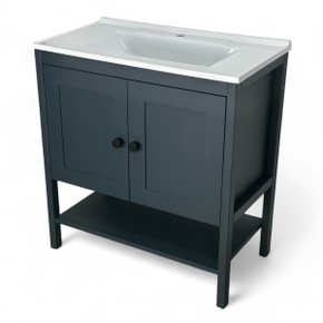 Gabinete para Banheiro Hudson 2 Portas 80cm Petroleo C/pia