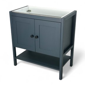 Gabinete Banheiro Hudson 2 Portas 80cm Petroleo Mazzu Sem Pia