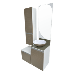 Gabinete Para Banheiro Marsala 90Cm Mazzu Completo Fendi