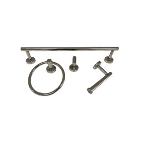 Kit Acessórios Banheiro 4 Peças B1011c Chrome Brilhante