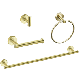 Kit Acessórios de Banheiro 4 Peças Dourado Fosco Gold B1011g