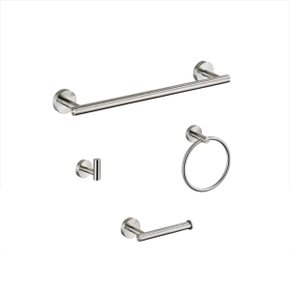 Kit Banheiro Acessórios 4 Peças Inox Escovado