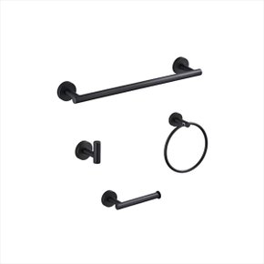 Kit Banheiro Acessórios 4 Peças Inox Preto Fosco