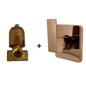 Misturador Monocomando para Chuveiro Ducha Quadrado Rose