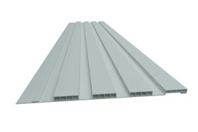 Painel Ripado 3d Relevo Kit 2 Barras 1,30x0,25 Cinza