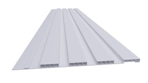 Painel Ripado PVC 3D Relevo Barra 2,70x0,25 Branco Plasbil