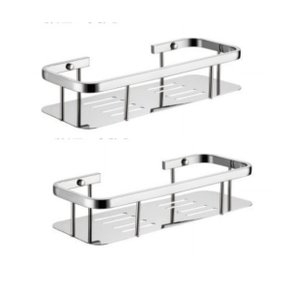 Porta Shampoo Cantoneira Reto Duplo Inox B2407 Liga