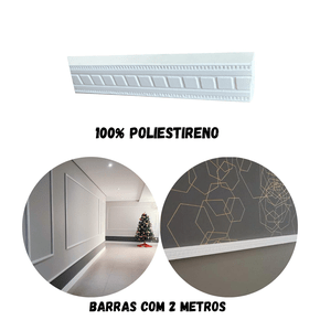 Rodameio Boiserie Decorado Poliestireno 3cm Barra 2 Metros