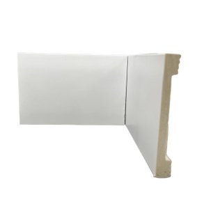 Rodapé de Poliestireno 10cm Liso Branco Barra 2 Metros Liga