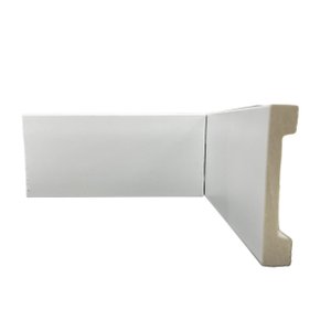 Rodapé de Poliestireno 7cm Liso Branco Barra 2 Metros Liga