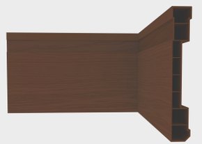 Rodapé de Pvc Plasbil Nobre 10cm Mogno Barra 2,4m