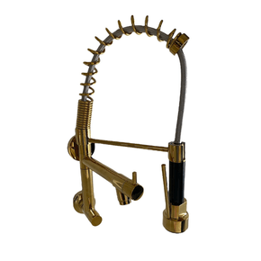 Torneira Gourmet Parede Dourada Gold 47cm Coz Flexível Fria