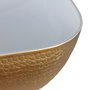 Cuba Bicolore Oval Textura Branco/Dourado 45x31cm Mazzu