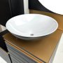 Gabinete Banheiro Marsala 90Cm Mazzu Completo Preto/Dourado