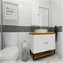 Gabinete Banheiro Nordic Branco 80cm Completo Mazzu