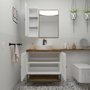 Gabinete Banheiro Nordic Branco 80cm Completo Mazzu