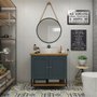 Gabinete Para Banheiro Nordic 80cm C/ Espelho Cinta Redonda Mazzu