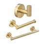 Kit Banheiro Acessórios 4 Peças Inox Dourado Fosco