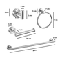 Kit Banheiro Acessórios 4 Peças Inox Escovado
