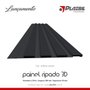 Painel Ripado PVC 3D Relevo Barra 2,70x0,25 Preto Plasbil