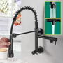 Torneira Gourmet 40cm Cozinha Flexível Fria Parede Preto