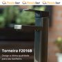 Torneira Monocomando Banheiro Alta Black F2016b Quadrada Preta